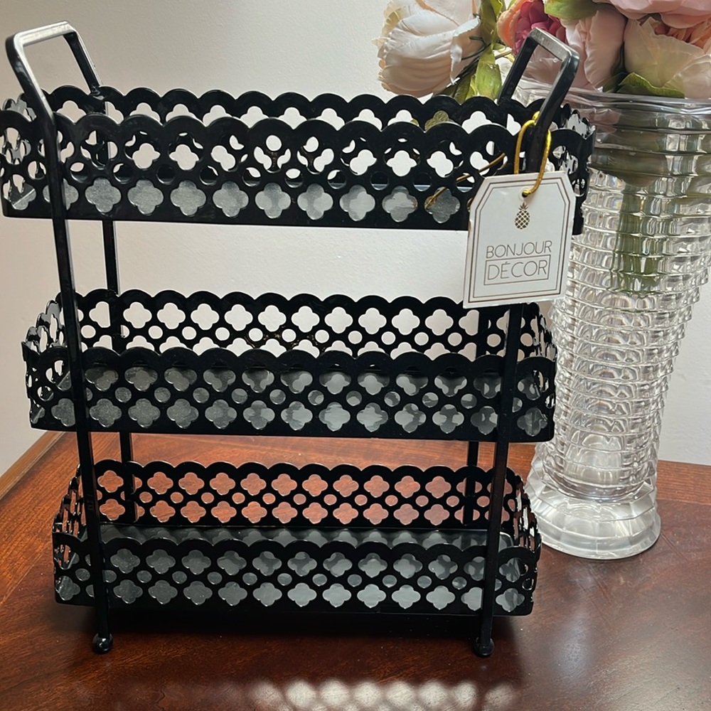 Metal tiered shelves- NEW